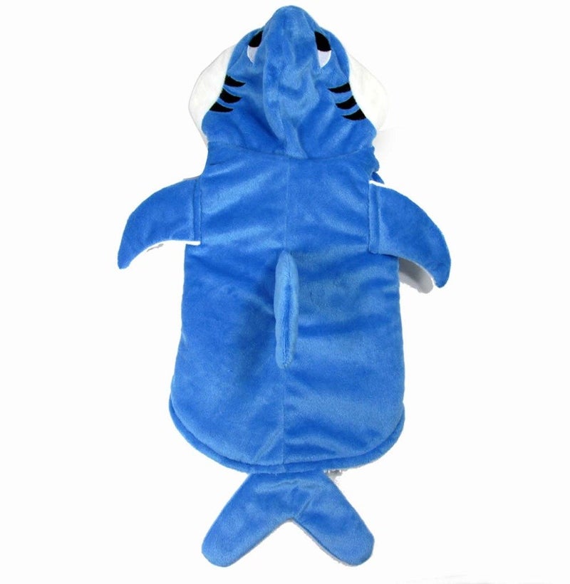 Mogoko Funny Dog Cat Shark Costumes, Pet Halloween Christmas Cosplay Dress, Adorable Blue Shark Pet Costume,Animal Fleece Hoodie Warm Outfits Clothes (M Size) - Image 4